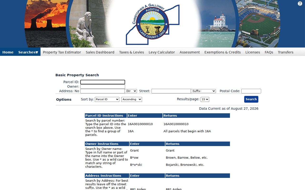 Mentor residents directory Lake County Auditor property search