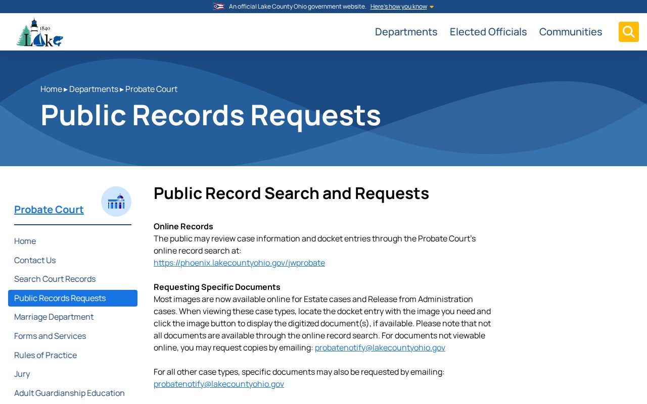 Mentor resident lookup reference for Lake County Probate Court public records requests