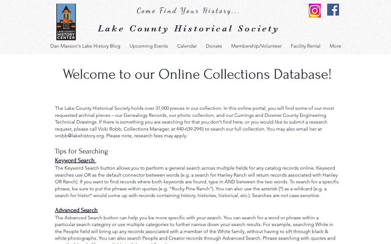 Mentor city directory research lead in Lake County History Center online collections database